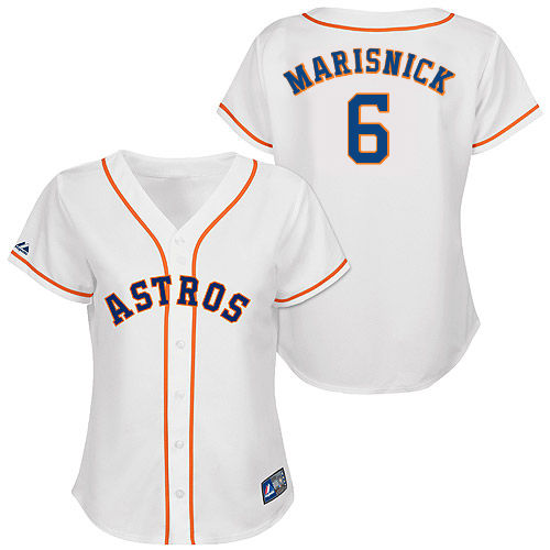 Jake Marisnick #6 mlb Jersey-Houston Astros Women's Authentic Home White Cool Base Baseball Jersey